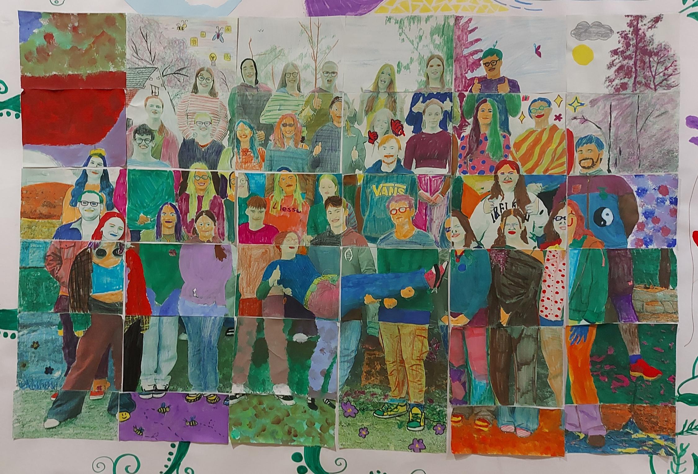 Grundkurs-Teilnehmer*innen als farbenfrohes Mosaik